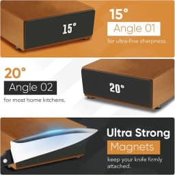 Niiruo Rolling Knife Sharpener Double Sided Diamond Sharpening Stone 15/20° Degree Magnetic Angle Roller Sharpening for Kitchen