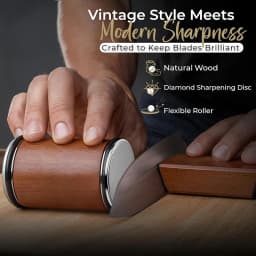 Niiruo Rolling Knife Sharpener Double Sided Diamond Sharpening Stone 15/20° Degree Magnetic Angle Roller Sharpening for Kitchen