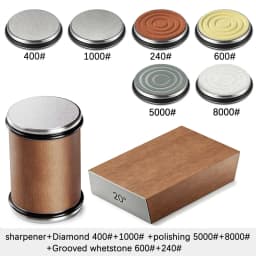 Niiruo Rolling Knife Sharpener Double Sided Diamond Sharpening Stone 15/20° Degree Magnetic Angle Roller Sharpening for Kitchen