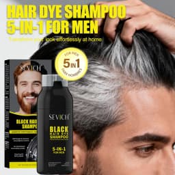 Hair Dye Coloring Shampoo 5 In 1 Men Beard Dye Shampoo Natural Cover Gray Hair Color Shampoo Instant Dye Hair Dyeing Shampoo