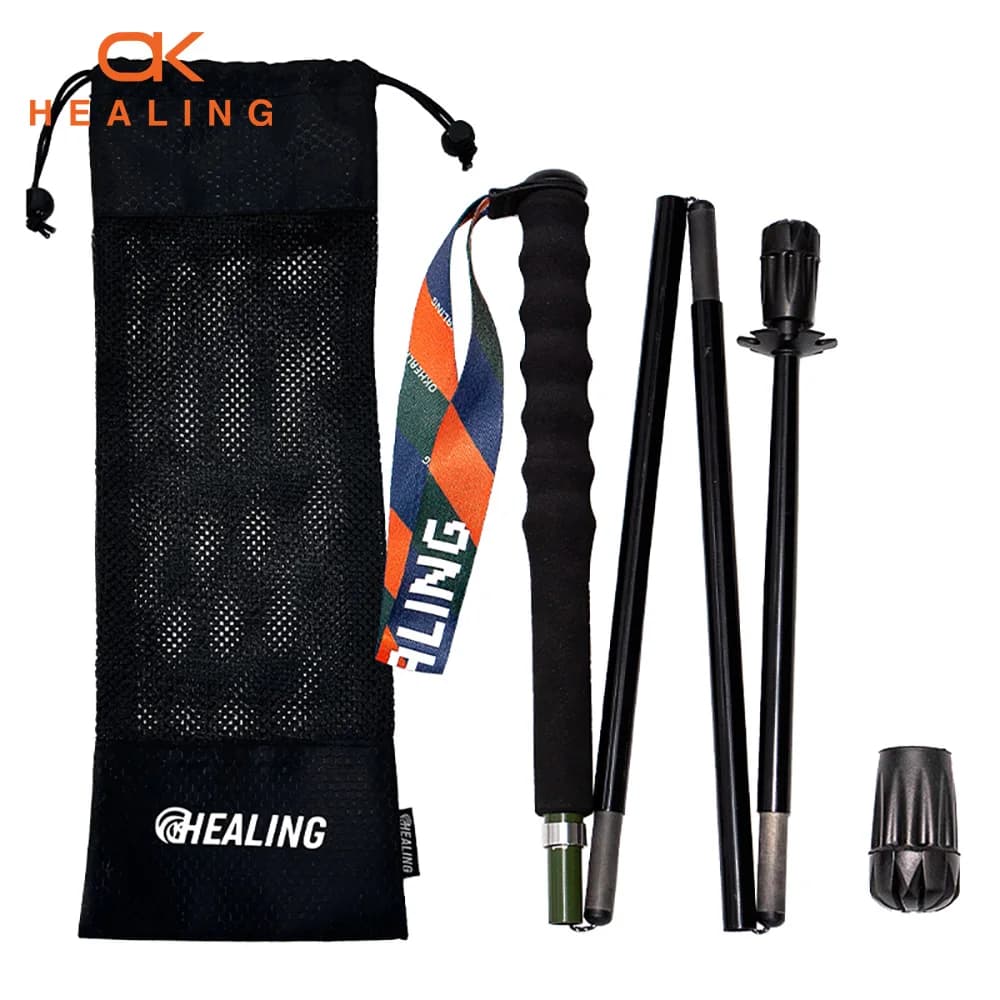 T800 Pure Carbon Fiber Trekking Poles Ultralight Weight Hiking Sticks Outdoor City Running Poles Walking Stick Folding Easy-take