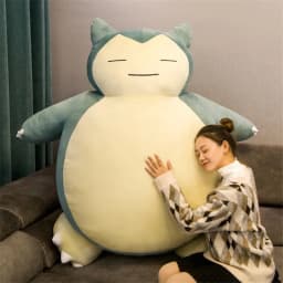100/150/200cm Giant Snorlax Skin Plush Toy Cover Anime Pocket Snorlax Plush Pillow Cartoon Soft Pillow Case with Zipper