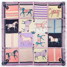Women Scarf Luxury Brand Horse Carriage Print Hijab Silk Satin Shawl Foulard Square Head Scarves Wraps For Ladies 90x90CM