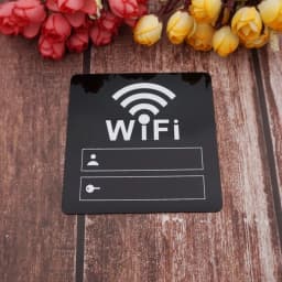 Acrylic Mirror WiFi Sign Sticker for Public Places House Shops Handwriting Account and Password Wifi Notice Board Signs