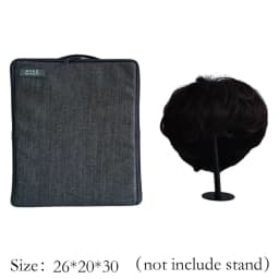 Wig Storage Box For Toupee Closure Frontal Hand Carry Wig Bag With Head And Stand Wig Packaging Box Grey