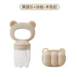 2pcs/set Baby Cartoon Food Feeder BPA Free Silicone Toddlers Hand Ring Food Supplement Storage Container Ice Cream Grid Mold