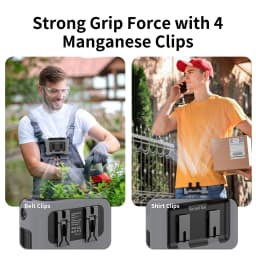 Socool 14500mAh Portable Waist Fan Dual Airflow Outlet Turbo Motors with Four Clips Emergency Flashlight Power Bank for Outdoor
