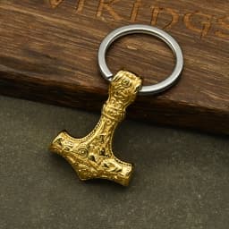 Norse Thor's Hammer Anchor Keychain Men Stainless Steel Viking Keyring Amulet Mjolnir Never Fade Charm Male Jewelry