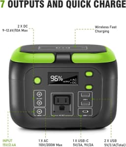 600W/300W/200W/120W Portable Power Station,110V AC Outlets Solar Generator Storage Energy Power Bank For Camping Travel RV Home