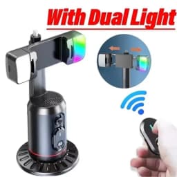 FANGTUOSI 360° Rotation Gimbal Stabilizer Tripod Selfie Stick Desktop Face Tracking With Bluetooth Remote Shutter Light Holder