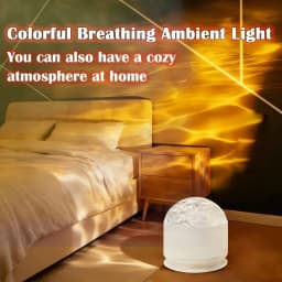 LED Night Light 16 Colors Ocean Wave Aurora Projector Light with Remote USB Powered Auto Rotate for Kids Room Ambient Decor Gift