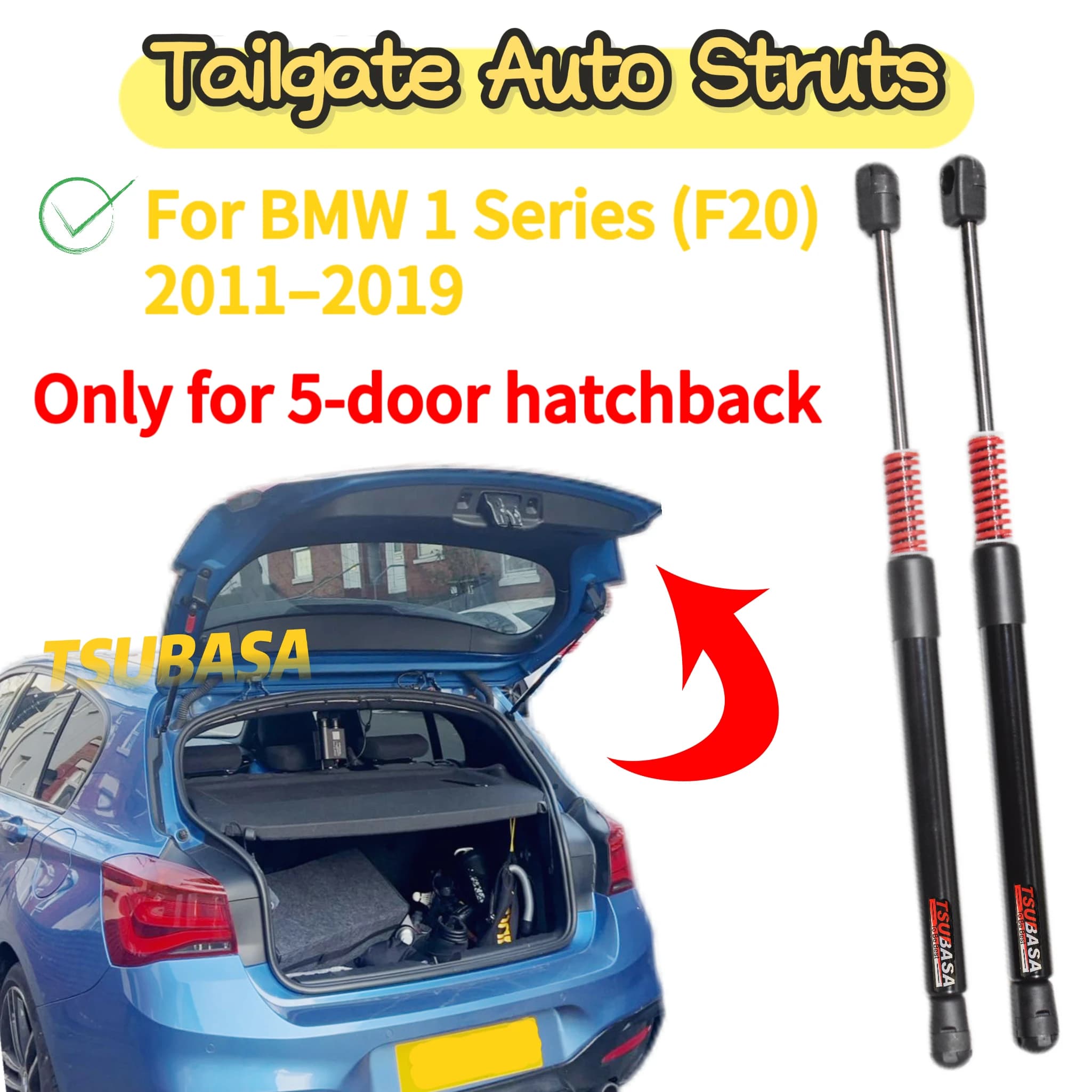 Automatic Open Struts With Pop Springs For BMW 1 Series F20 Hatchback 2011-2019 Rear Trunk Boot Shock Dampers Cylinders Supports