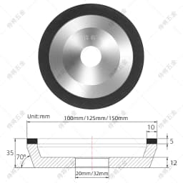 11A2 SDC Diamond Resin Grinding Wheel Cup Grinder Disc For Carbide Ceramics Universal Grinder Tool 100/125/150mm Customizable