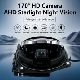 Gold Fisheye 170° AHD 1080P Flip Emblem Reverse Backup Camera For VW Passat CC Golf 6/7/8 Magotan B6/B7/B8 Polo Beetle EOS T-roc