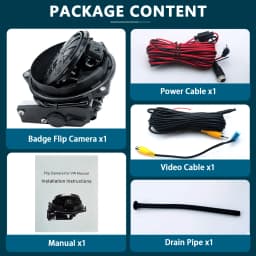 Gold Fisheye 170° AHD 1080P Flip Emblem Reverse Backup Camera For VW Passat CC Golf 6/7/8 Magotan B6/B7/B8 Polo Beetle EOS T-roc