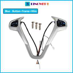 With Frame + Wire Car Cruise Control Buttons Blue / Red Backlight Steering Wheel Volume Button For Ford Fiesta MK7 Ecosport 2013