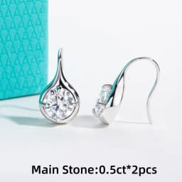 AnuJewel 1cttw/2cttw Moissanites Bubble Bezel Earrings 925 Sterling Silver Drop Hoop Earring for Women Jewelry Wholesale