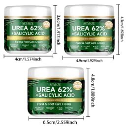 SEYHZE Foot Cream with 62% Urea And Salicylic Acid for Dry Rough Skin Tea Tree Oil Aloe Butter Oil Glycerin H-Aloe Vera Moisturi