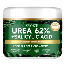 SEYHZE Foot Cream with 62% Urea And Salicylic Acid for Dry Rough Skin Tea Tree Oil Aloe Butter Oil Glycerin H-Aloe Vera Moisturi