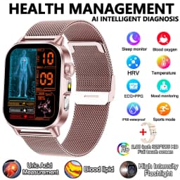 2026 New Professional-Grade Health Smart Watch Men ECG BP HR Uric Acid Lipid BMI Body Analysis Bluetooth Call Smartwatch Women