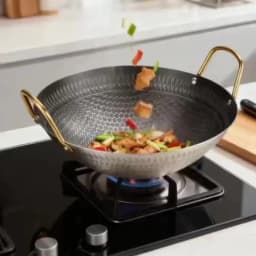 1PCS Stainless Steel Non-Stick Honeycomb Pan 24/26/28/30cm for Kitchen Fast Heat Conduction, Scratch-Resistant Non-Stick Surface