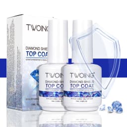 TWOING 15ml New Super Shine Top Coat Gel Nail Polish Diamond Topcoat No Wipe Sealer Gel Finish Manicure Nail Art Salon Quality