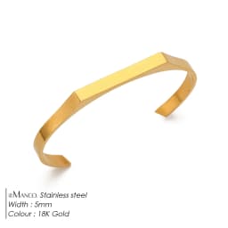 ELANDIS Wide 5MM Stainless Steel Bracelet Gold Plated Men's Minimalist Accessories Wholesale
