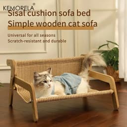 1PCS Large Cat Scratcher Hammock Durable Linen Lounge Chair Pre-Assembled with Adjustable Straps for Medium Breeds & Indoor Cats