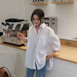 Zadily 2026 Autumn Minimalist Women's White Oversize Shirt Full Sleeve Basic Button up Korea Style Blouse with Pocket for Ladies