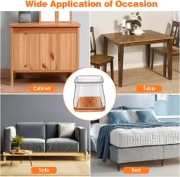24pcs Square Chair Leg Floor Protectors, Furniture Pads for Hardwood Floors, Furniture Sliders for Chair Legs, Silicone Leg Caps