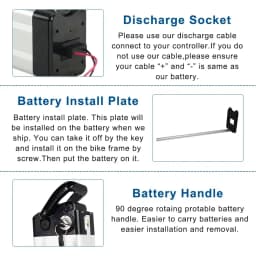 48V 36V 24V Folding Bike Battery 20Ah 17Ah 15Ah 13Ah Built-in Bms for Silverfish 250W-1000W Bafang Motor Kit with 2A Charger