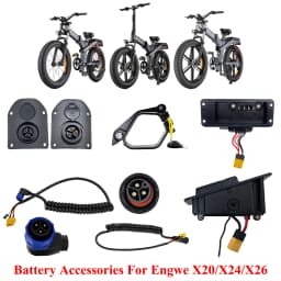 Engwe X20/X24/X26 Ebike Battery Accessories For Engwe X20 X24 X26 Seat Battery Frame Battery Cable Discharger Port Battery Tongs