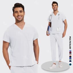 New Lightweight Anti-wrinkle Surgical Uniform Woman Men Medical Nurse Scrub Set Soft Breathable Jogger Nursing Clinical Workwear