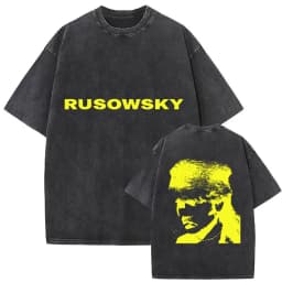 Vintage Washed Rusowsky Daisy Tour 2025 Fans T Shirt Men Women Hip Hop Fashion Clothing Short Sleeve T-shirt Pure Cotton Tshirts