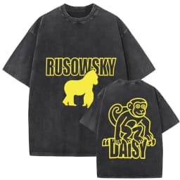 Vintage Washed Rusowsky Daisy Tour 2025 Fans T Shirt Men Women Hip Hop Fashion Clothing Short Sleeve T-shirt Pure Cotton Tshirts