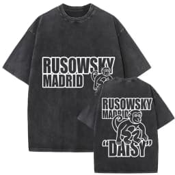 Vintage Washed Rusowsky Daisy Tour 2025 Fans T Shirt Men Women Hip Hop Fashion Clothing Short Sleeve T-shirt Pure Cotton Tshirts