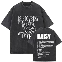 Vintage Washed Rusowsky Daisy Tour 2025 Fans T Shirt Men Women Hip Hop Fashion Clothing Short Sleeve T-shirt Pure Cotton Tshirts