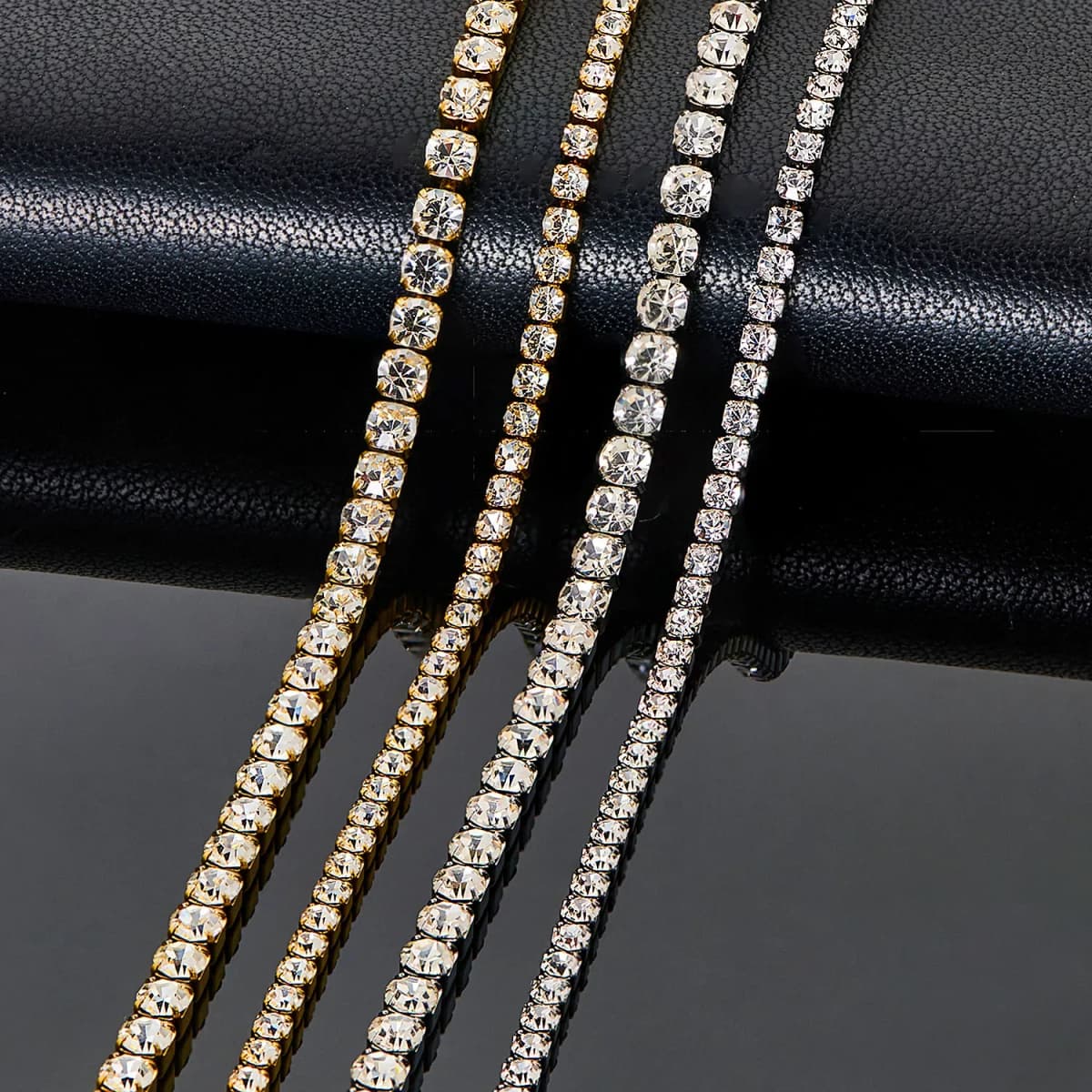 CZ Necklace Iced Out Bling Chain 2mm/3mm Sexy Choker Stainless Steel For Women Jewelry Accessories