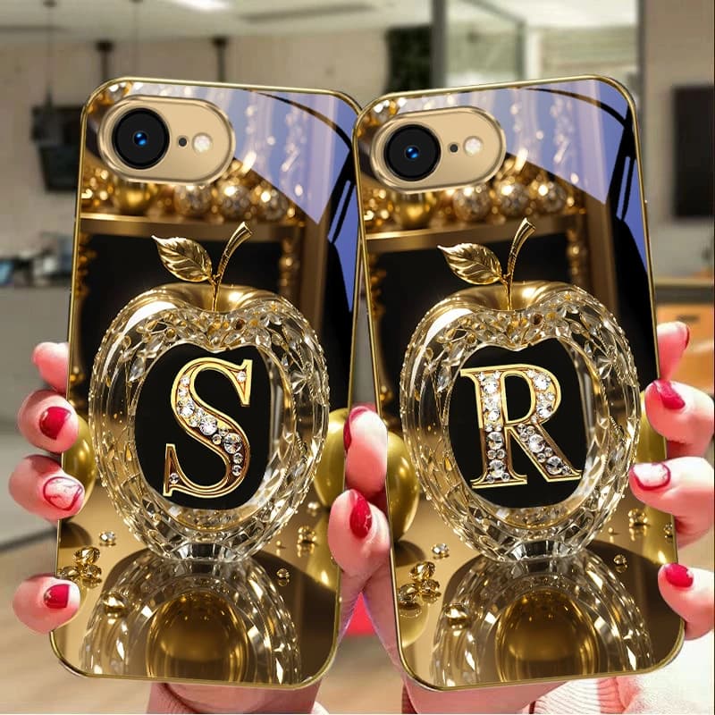 Exquisite Luxury Gold For IPhone 17 Pro Max 16 15 Pro 14 13 Plus 12 Mini 11 17 Air XR 16E 17ProMax Golden Glass Phone Case
