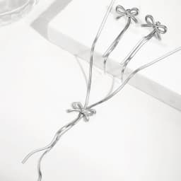 DGIDDK Stainless Steel Necklace French Atmosphere Delicate Bow Tassel Collar Chain For Women Jewelry Daily Match Birthday Gift