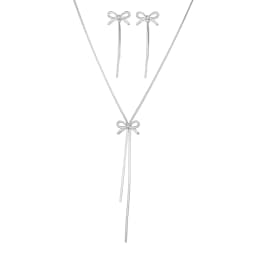 DGIDDK Stainless Steel Necklace French Atmosphere Delicate Bow Tassel Collar Chain For Women Jewelry Daily Match Birthday Gift