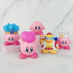 8Pcs/Set Anime Games Kirby Anime Figure Cute Cartoon Pink Kirby Mini Figure Car Decorative Collection Toy For Gifts