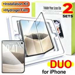 1/2Set Hydrogel Films with Install Box Kit for iPhone DUO Premium Inner Film Fold Screen Protector Protective Film for iPhoneDUO