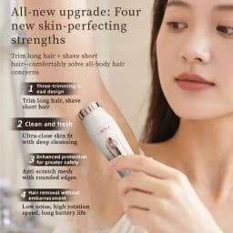 Women's Electric Shaver 3-in-1 Painless Epilator Portable Bikini Trimmer Facial Shaver for Ladies Body Underarms Legs