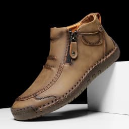 New Autumn Handmade Leather Men Boots Outdoor Design Sneakers Man Breathable Casual Leather Shoes Men Ankle Boots Fall Plus Size