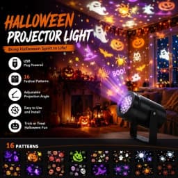 LED Projector Light Ghost Pumpkin Skull Skeleton Projection USB Powered Halloween Party Atmosphere Decor Light Ceiling Home Gift
