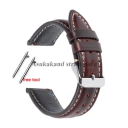 18mm 19mm 20mm 21mm 22mm Universal Vintage Oil Wax Leather Watch Straps Brown Head Layer Watch Band Men Accessories Pin Buckle