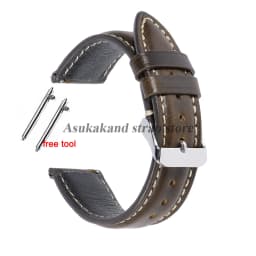 18mm 19mm 20mm 21mm 22mm Universal Vintage Oil Wax Leather Watch Straps Brown Head Layer Watch Band Men Accessories Pin Buckle