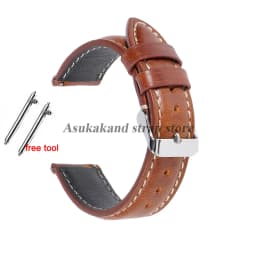 18mm 19mm 20mm 21mm 22mm Universal Vintage Oil Wax Leather Watch Straps Brown Head Layer Watch Band Men Accessories Pin Buckle