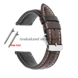 18mm 19mm 20mm 21mm 22mm Universal Vintage Oil Wax Leather Watch Straps Brown Head Layer Watch Band Men Accessories Pin Buckle